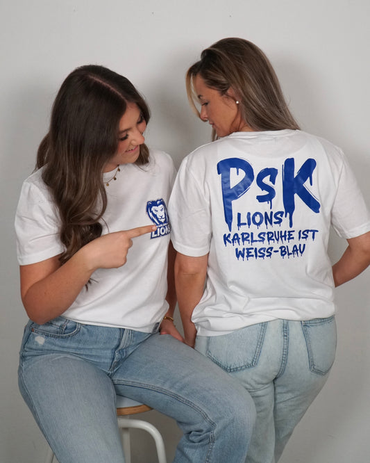 T-Shirt PSK LIONS Weiss-Blau