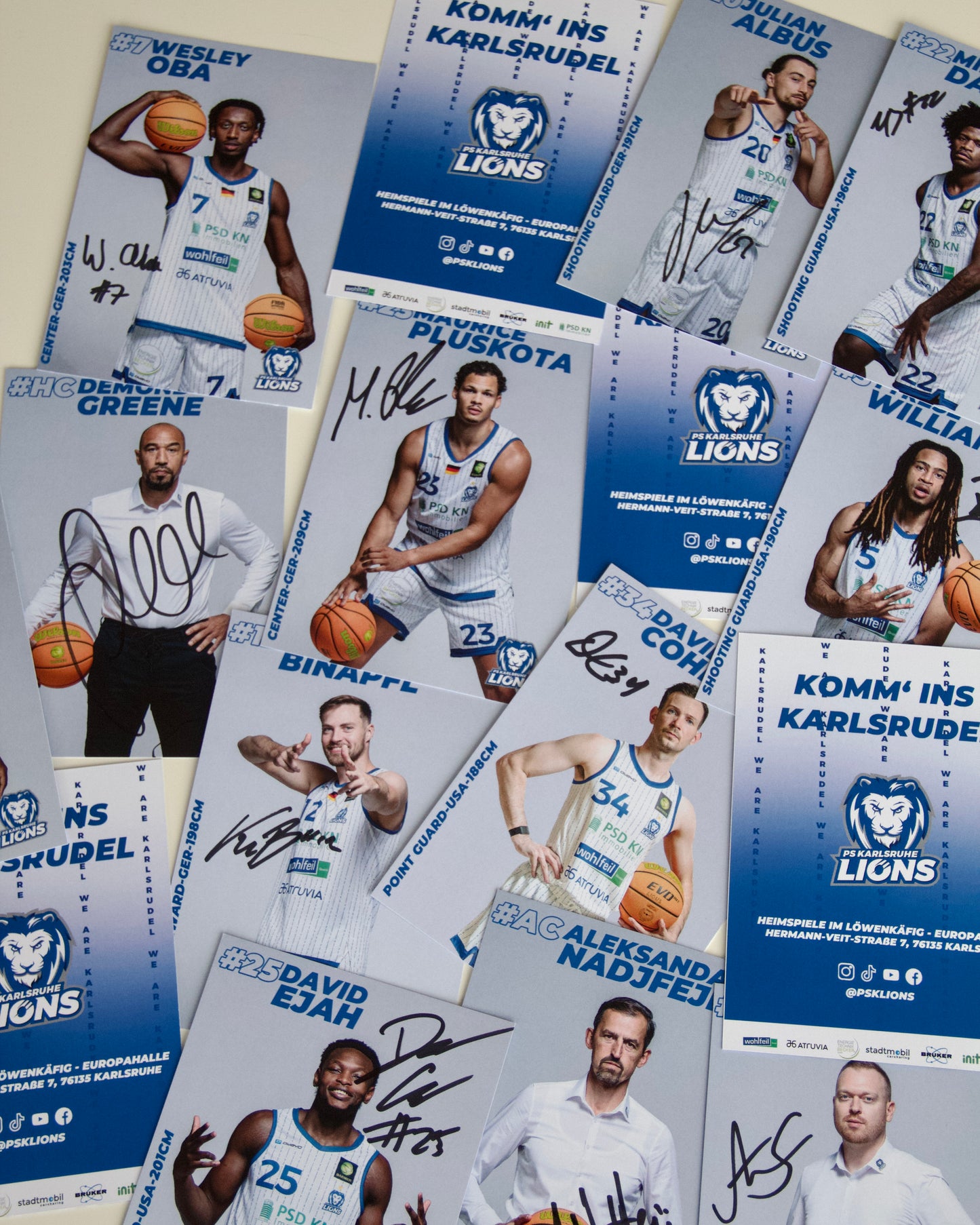 Autogrammkarten-Set 2025/2026 mit Originalsignaturen