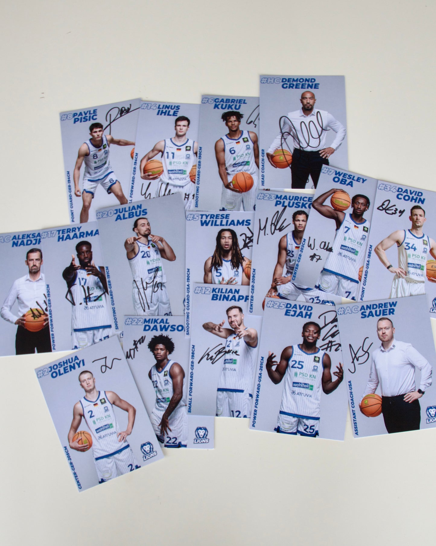 Autogrammkarten-Set 2025/2026 mit Originalsignaturen